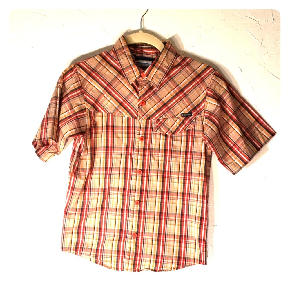 Boys Columbia small short sleeve button-down